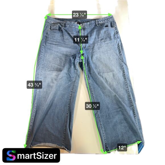 Lane Bryant Women's 24 Medium Wash Mid Rise A-Line Trouser Wide Leg Jeans - Picture 8 of 8